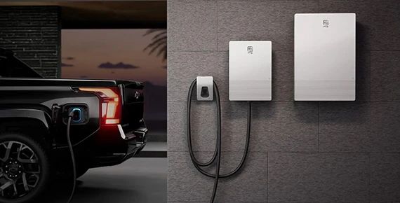 Multiple EV chargers professionally mounted on a wall in Silver Spring, MD, showcasing expert hardware installation for various EV charger models.