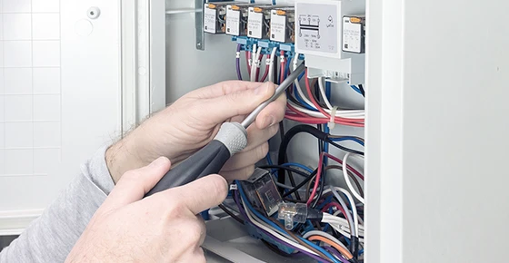 Installed subpanel with organized wiring, representing subpanel installation services for home additions in Frederick MD.